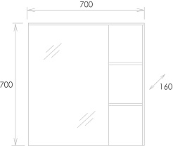 Onika Зеркальный шкаф Легран 70.00У дуб галифакс – фотография-3